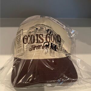 God Is Good Beige and Brown Cap